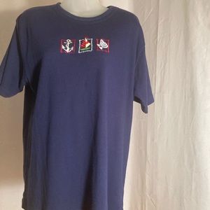 Short sleeve nautical top medium